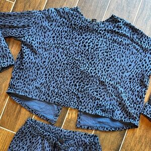 BOBI Blue Leopard Print Matching set small